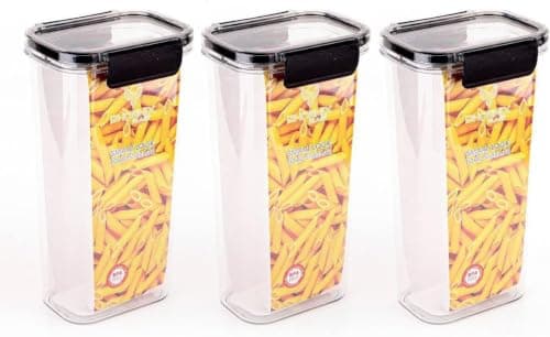 Airtight Legume Canister Set of 3 Large Capacity - Food Storage Containers to Keep Legumes and Grains Fresh and Organized AR