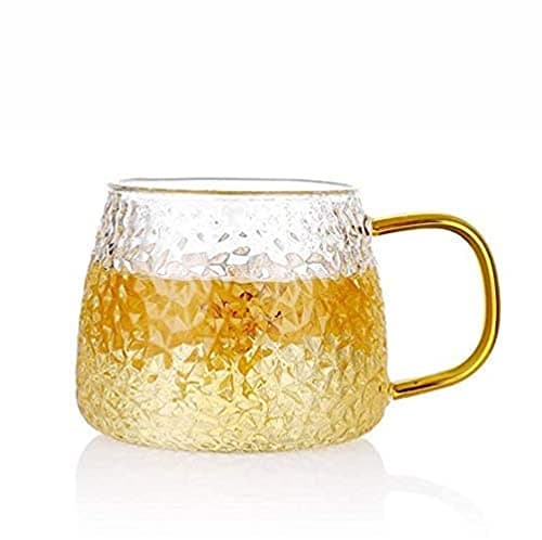Qualimate Turkish Green Tea Cups, Glass Tea Cups, Coffee Mug for Black, Iced, Lemon Tea Cup Set Water Cup Herbal Cups for Tea Single, Transparent (440ml) Drinking cup