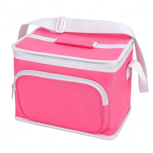 Large Insulated Cooler Bag 17L Thermal Lunch Tote With Adjustable Shoulder Strap Portable Food Storage Carrier Zipper Foldable Hot Cold Picnic Camping Travel Beach Shopping 30X28X20 Cm
