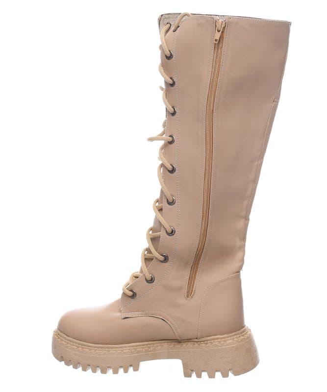 B&W womens B&W-W064-Beige Sneaker Boot