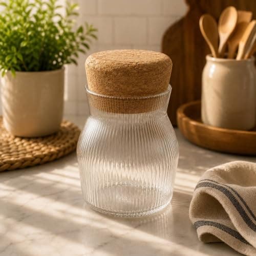 Generic Glass jar for legumes with a full lid, Glass, 400ml capacity, .ht
