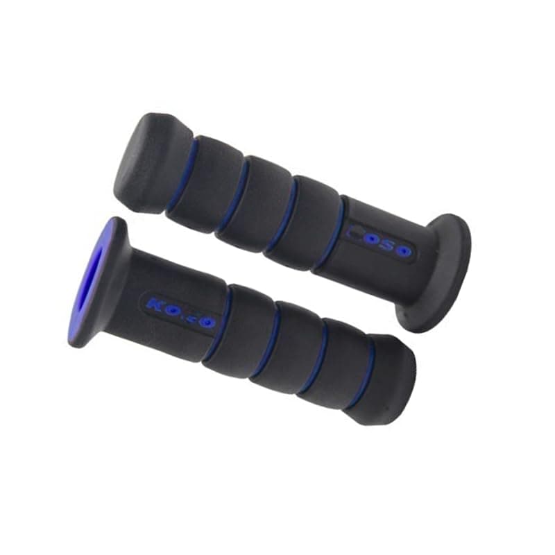 KaberTrade Motorcycle and Scooter Grips, Sports Design with Distinctive Color, Anti-Slip Shock Absorption for Palm and Better Control" (2 Piece Set, Black in Blue, Code:9987) Handlebar grip