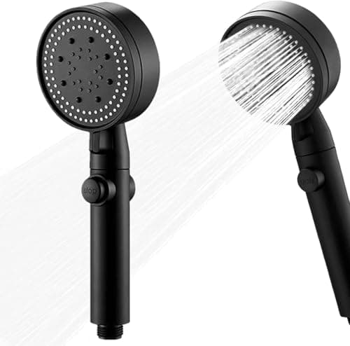 High-Pressure Turbo Shower Head - Multi-Mode, On/Off Button, 360° Swivel Design for Enhanced Water Flow & Conservation Showerhead