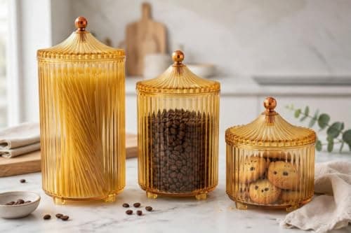 Generic Candy set of 3 pieces,Set consisting of 3 different sizes, Perfect for storing candy, chocolate, bonbons, nuts, and biscuits, Lightweight, durable, and easy to clean, .ho