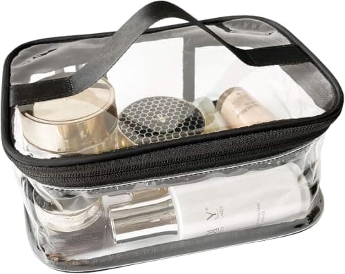 Transparent Clear Makeup Bag Oval Cosmetic Organizer with Colored Frame Cosmetic case