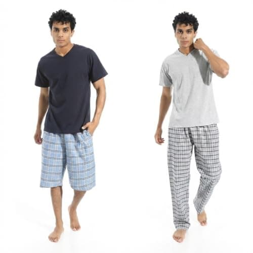 KADY Mens Bundle Of 2 Pajama With Short And Pant Bundle Of 2 Pajama With Short And Pant Sleepwear