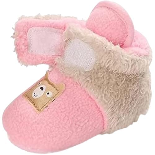 Mix&Max Fur Shoes Shape Bear For Girls-Pink&Beige, 0-6 Months