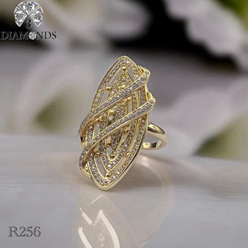 3 Diamonds 292474661778768 Band Ring For Women Gold Plated