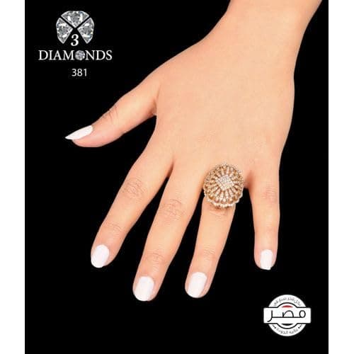 3 Diamonds 292474661779071 Band Ring For Women Gold Plated