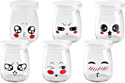 10-Piece Glass Yogurt Jars with Airtight Silicone Lids 100ml Reusable Dessert Pudding Containers Small Food Storage Pots for Homemade Treats Clear