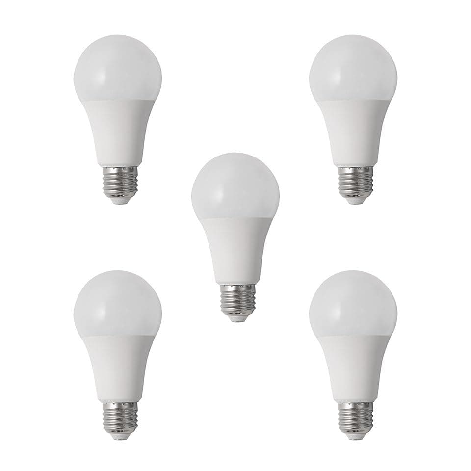 El Rawda Pack of 5 LED Light Bulbs – 12W E27 Base, Warm Light (2700K), Energy-Efficient Lighting for Cozy Indoor Spaces