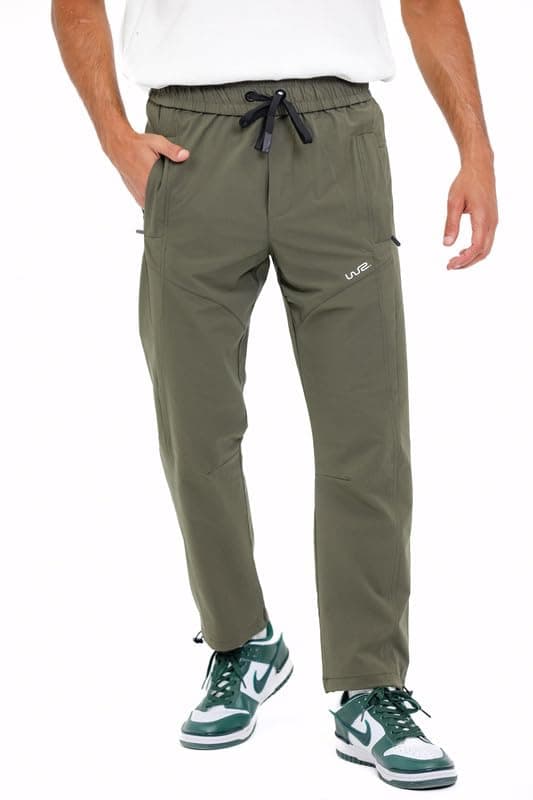 Slip On Plain Olive Practical Joggers