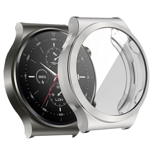 Case for Huawei Watch GT 2 Pro, Protective Film, Protective Case, Silicone TPU Screen Protector Case Cover, Anti-Scratch, Anti-Dust Protection Case for Huawei Watch GT 2 Pro (Silver) Portable electronic device cover
