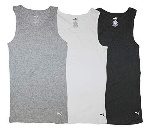 PUMA Men's 3 Pack Ribbed Tank Tops Shirt