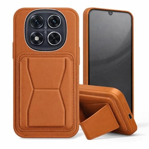 Leather Case Compatible for Redmi Note 15 4G / 5G Shockproof Leather Back Card Storage & case built-in Stand PU leather for a stylish look, comfortable grip (Brown)