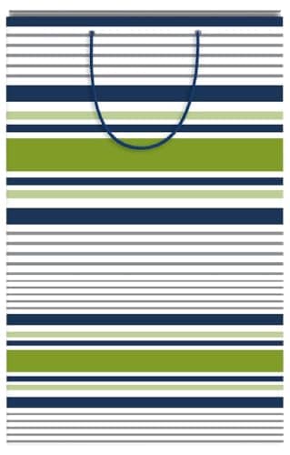 Mintra Gift Bag (Blue and green stripes) size 28,5x46 cm