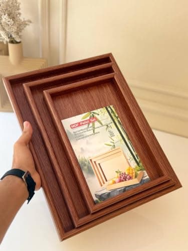Generic Wooden Serving Tray Set of 3, 46x33 / 40x28 / 33x22 cm, .mek