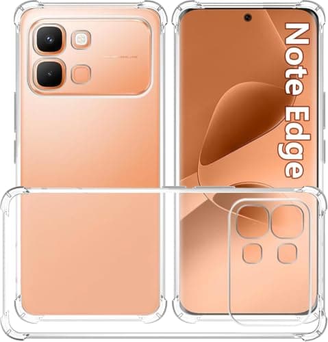 Case for (Compatible with infinix Note Edge) Clear TPU Four Corners Military-Grade Protection Cover Transparent Soft funda