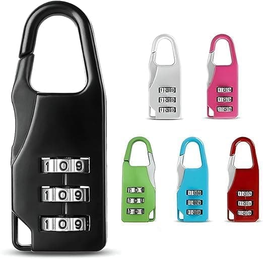 Durable 3 Digit Luggage Lock, Portable Metal Lock for Suitcases and Lockers, 1 Piece - Color Random