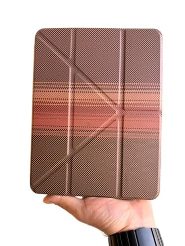 Carbon Fiber Texture Case for Air 11 inch (2024) M2, iPad Air 6th/ 5th/4th Generation (2024/2022/2020) with Pencil Holder Magnetic Tecwoven Smart 8 Fold Stand Cover with Auto Sleep/Wake, (Tec Red) Portable electronic device cover