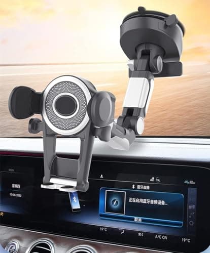 Magic Suction Phone Holder - Strong and Flexible - Protects Your Phone with Thick Silicone Layer - 360 Degree Rotate, Adjustable - Easy to Install in Car and Home Multi Use - by KaberTrade Portable electronic device mount