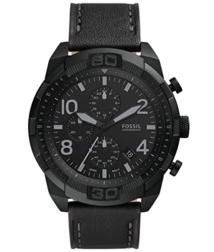 Fossil Watch for Men, Quartz Movement, Analog Display, Black Stainless Steel Strap-FS5874