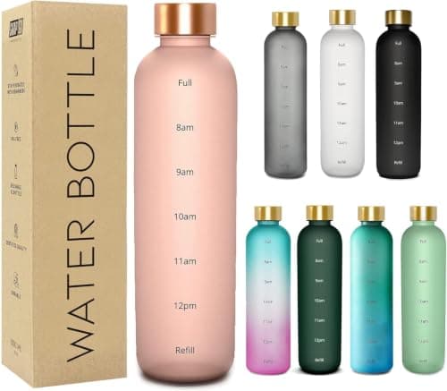 Trend Frosted Water Bottle with Attractive Colors and Gold Lid – Large Drinking Bottle Versatile for College, Gym, Trips, Outings & Everyday Use | H