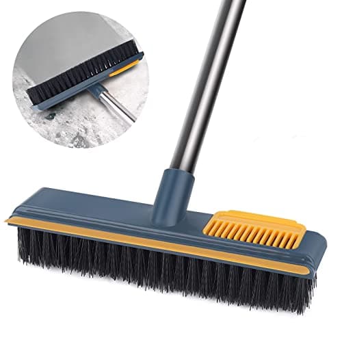 Nincee 2 in 1 Long Handle Floor Scrub Brush, 43in (Blue) Broom