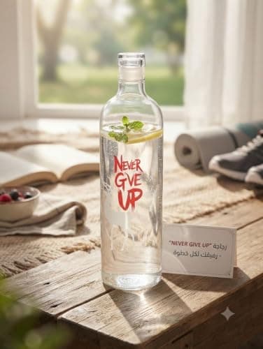 Generic Water bottle with a glass and silicone lid Water and juice bottle Pure glass material 1 liter capacity .nin