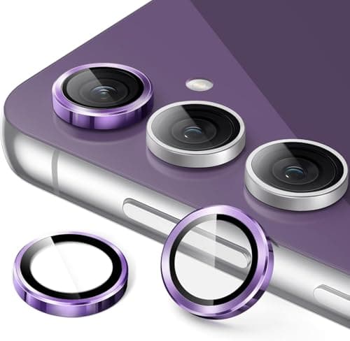 Camera Lens Protector for Samsung Galaxy S23 FE 6.4-Inch, 9H Tempered Glass Metal Individual Ring Cover, HD Clear, (purple) Screen protector
