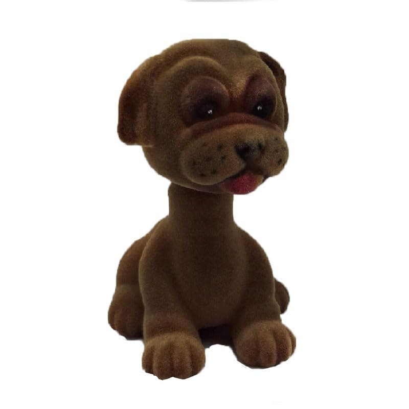 Dog Doll with Rocking Head for Car, Car Dashboard Decor, Cute Shape Design This Lovely Dog Doll for Car or Office Decoration (Dark Brown, Code:9572) - by KaberTrade Figurine