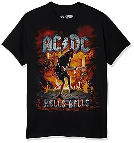 Liquid Blue Ac/Dc Rock Eruption Short Sleeve T-Shirt, Black, M
