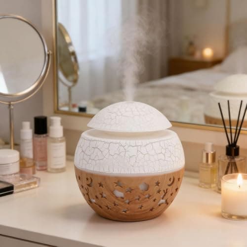 Essential Oil Diffuser, 100ml Mini Aroma Diffuser with Multicolor Atmosphere Light, 2 Spray Modes, Cool Mist Diffuser Humidifier for Bedroom, Office, Yoga, Car