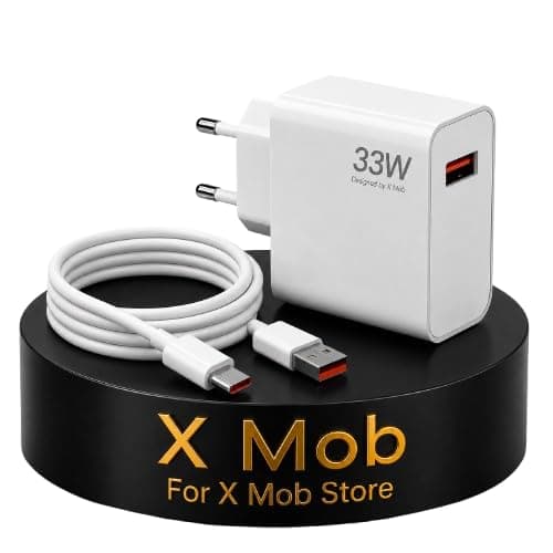 Xmob Original Charger (33W Compatible With Poco X5, X4, M5S, X3 Pro. Redmi | GaN, 100-240V, Phone Protection, Low Heat, Compatible with Mi Turbo