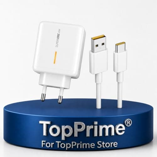 TopPrime Original Dual Charger (65W for K9 Find X2 X3 X5 Pro Neo Lite 5G USB Type-C Cable Compatible with Realme Devices) Charging adapter