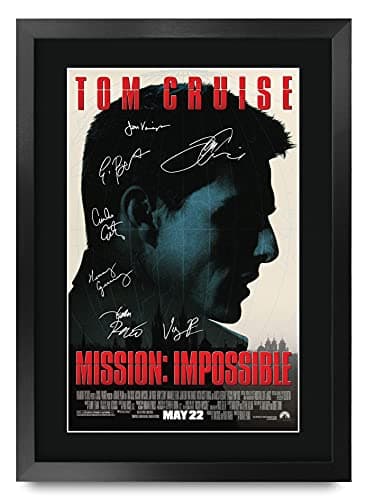HWC Trading A3 FR Mission Impossible Movie Poster Tom Cruise Signed Gift FRAMED A3 Printed Autograph Film Gifts Print Photo Picture Display