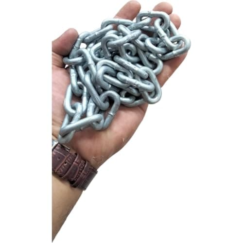 Galvanized Metal Chain Chain for Gates and Parking Places, Multi Length | Galvanized Metal Chain (6mm) for Gates, Garages, and Standby Lock