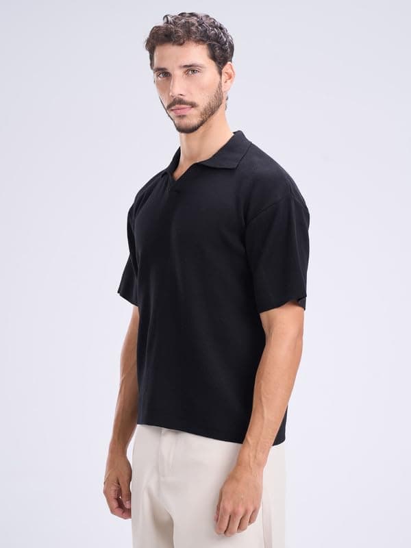 Bowline Unfinished Polo V-Neck Knitwear Shirt