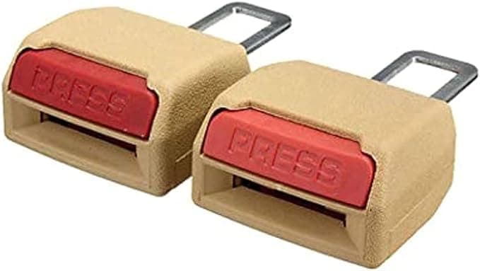 2 Pcs Universal Car Seat Belt Clip Car Seat Belt Buckle Support Safety Alarm Lock (Beige) Auto part