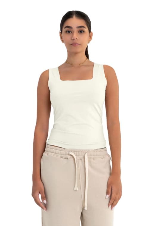 Women's Square Neck Double-Layer Tank Top