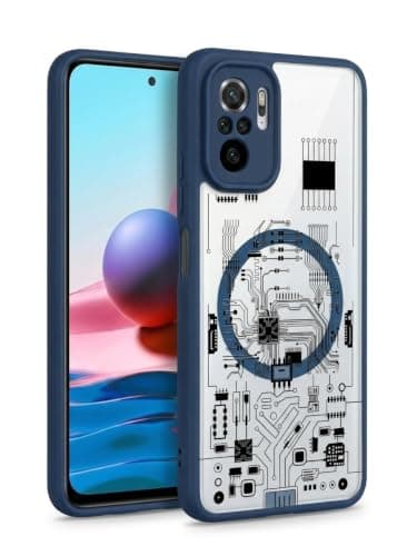 Compatible with Redmi Note 10 (4G) / 10S Electronic Clear Hard Case Shockproof Durable Material Gives Your Phone Hard Protection and Premium Look (Navy) Portable electronic device cover