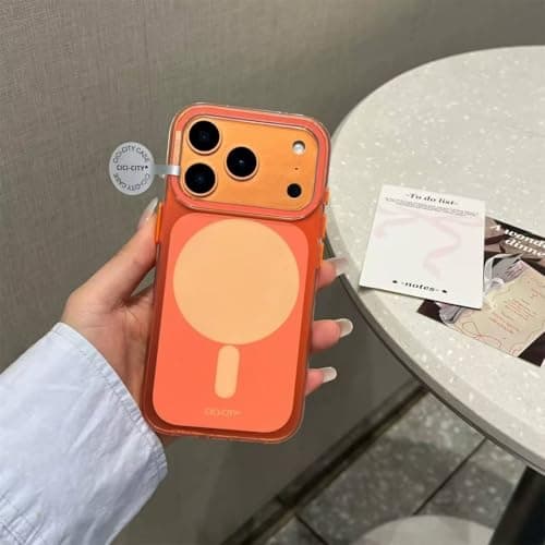 Ecosytem Magnetic Cover for 17 Pro Max, Iridescent Fluorescent Coloured Holographic Case, [Compatible with MagSafe], Camera Protection Gradient Color Aesthetic Hybrid Cover for 17pro max (Design 7) Cellular phone case