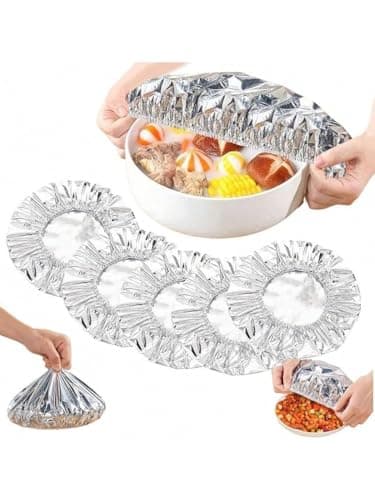 Reusable Silver Thermal Dish Covers - Stretchable Food Storage Lids Up to 25cm - 10-Pack for Kitchen & Daily Use
