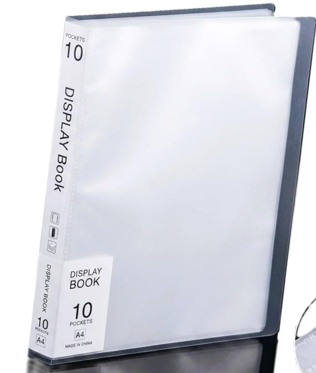 Galileo A4 Plastic Display Book Cover with Clear Plastic Cover, Display Book with Transparent Inner Cover, File Folder A4 for School and Office (10) Storage binder