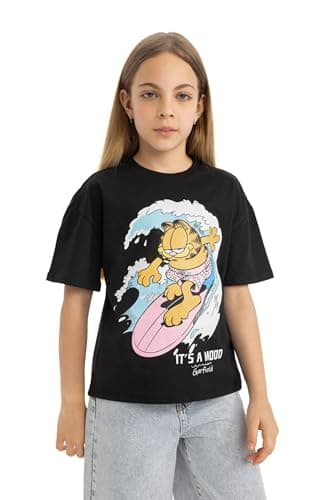 DeFacto Girls Relax Fit Crew Neck Short SleeveKnitted Short Sleeve Body C5941A8 Short Sleeve Body