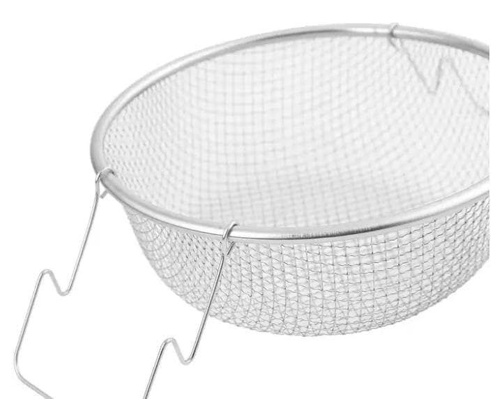 Generic Stainless Steel Mesh Oil Strainer Basket for Fried Foods, Potatoes, or Vegetables, Silver, .em