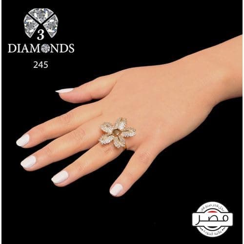 3 Diamonds 292474661779073 Band Ring For Women Gold Plated