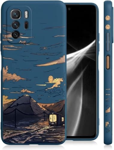 Case Compatible with Poco X3 GT - Ultra HD Long Lasting UV Printing Design on Back and Sides - Matte Surface Anti-Fingerprint (Mountain Home at Sunset) Cellular phone case