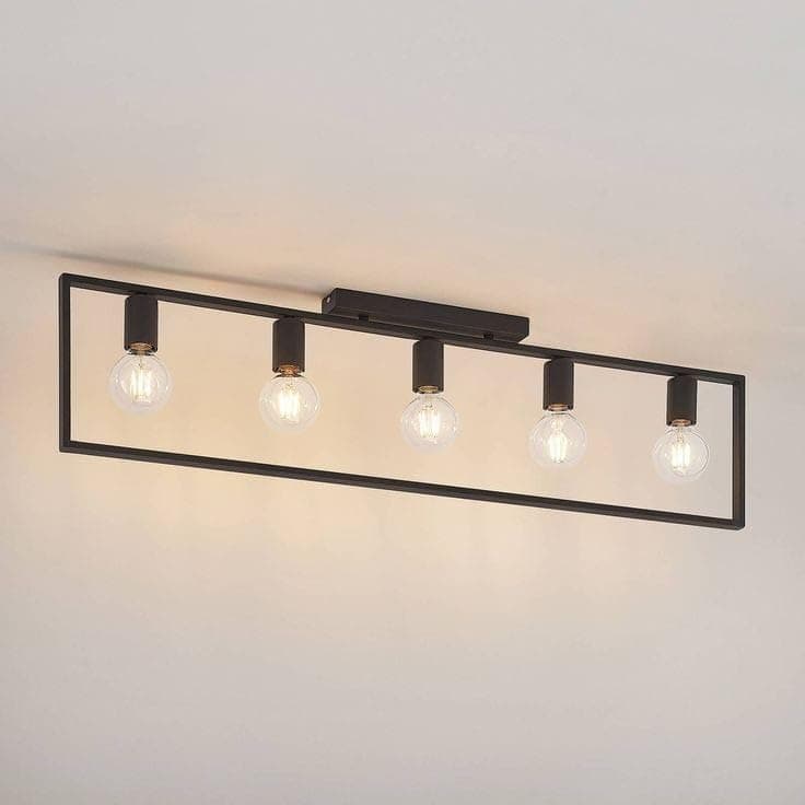 Generic Pendant Light 5 Bulb Without Bulbs 50x100x50 cm Black Light fixture