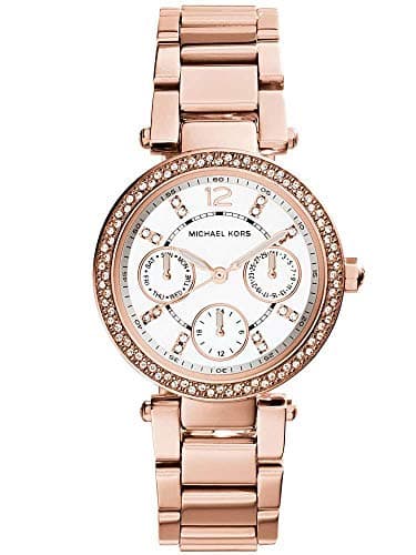 Michael Kors Mini Parker Stainless Steel Multifunction Watch, Rose gold, Standard, Chronograph,Quartz Movement